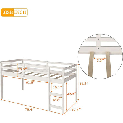 Twin Loft Bed With Rolling Desk And Storage For Small Rooms