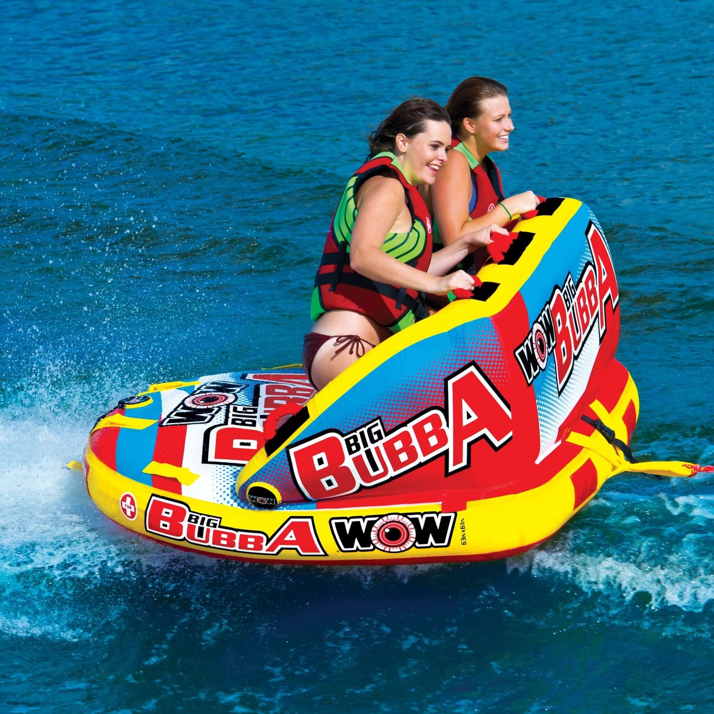 WOW Watersports Big Bubba Hi Vis 2 Person Towable Water Tube For Pool and Lake
