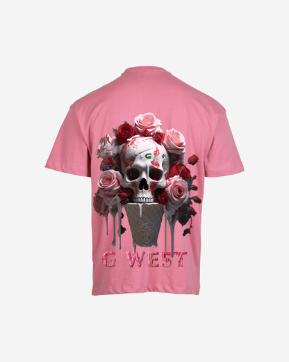 G West Mens Oversized Ice Cream Skull Tee