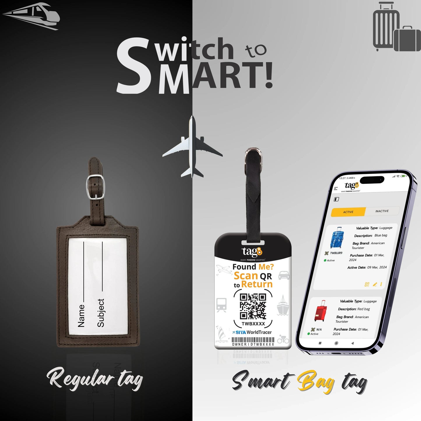 Smart Bag Security Tag - Germany Flag [Pack 2]