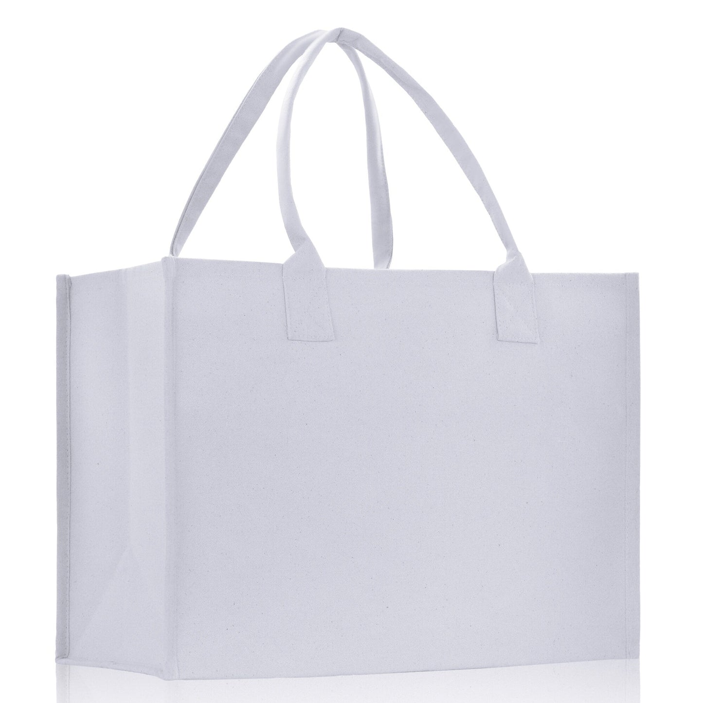Customized Embroidered Name Tote Bag 100% Cotton Canvas and a Chic Personalized Tote Bag, Beach Bag, Market Bag, Bridesmaid Bag - White